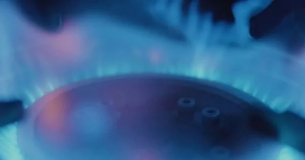 closeup of gas range burner