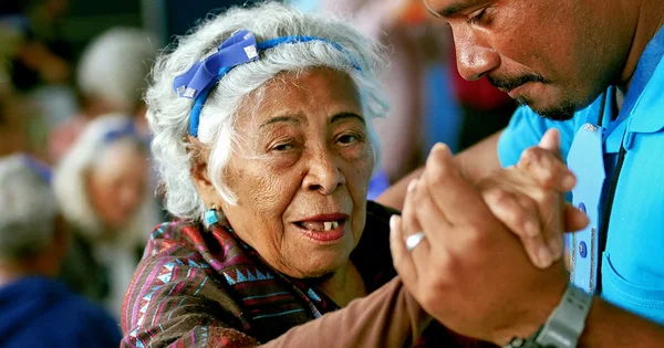 elderly woman dancing