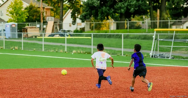 kiddos playing soccer