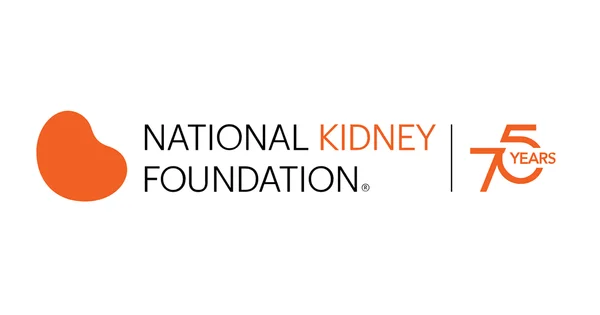 National Kidney Foundation logo with 75 years anniversary mark.
