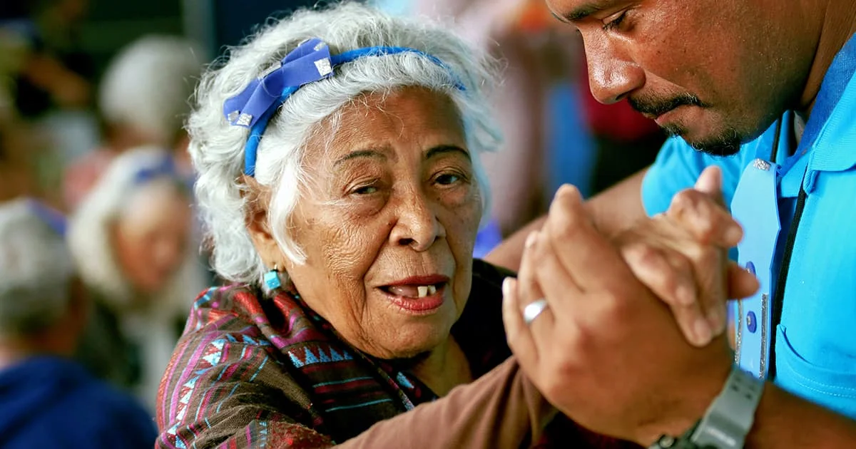 elderly woman dancing