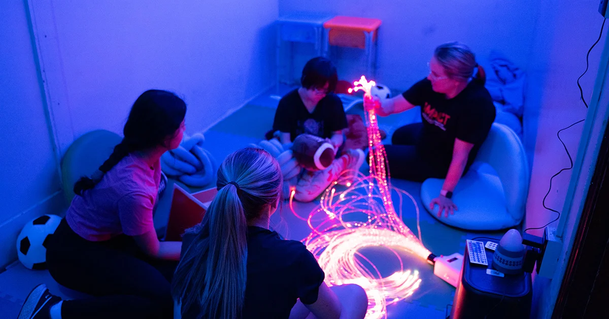 Tactile fiber optic lighting in IMPACT's sensory space
