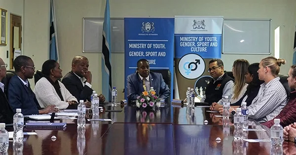 elegates from the Ministry of Youth, Gender, Sport and Culture in Botswana meeting with international partners to discuss policy.