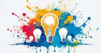 colorful lightbulb of ideas art